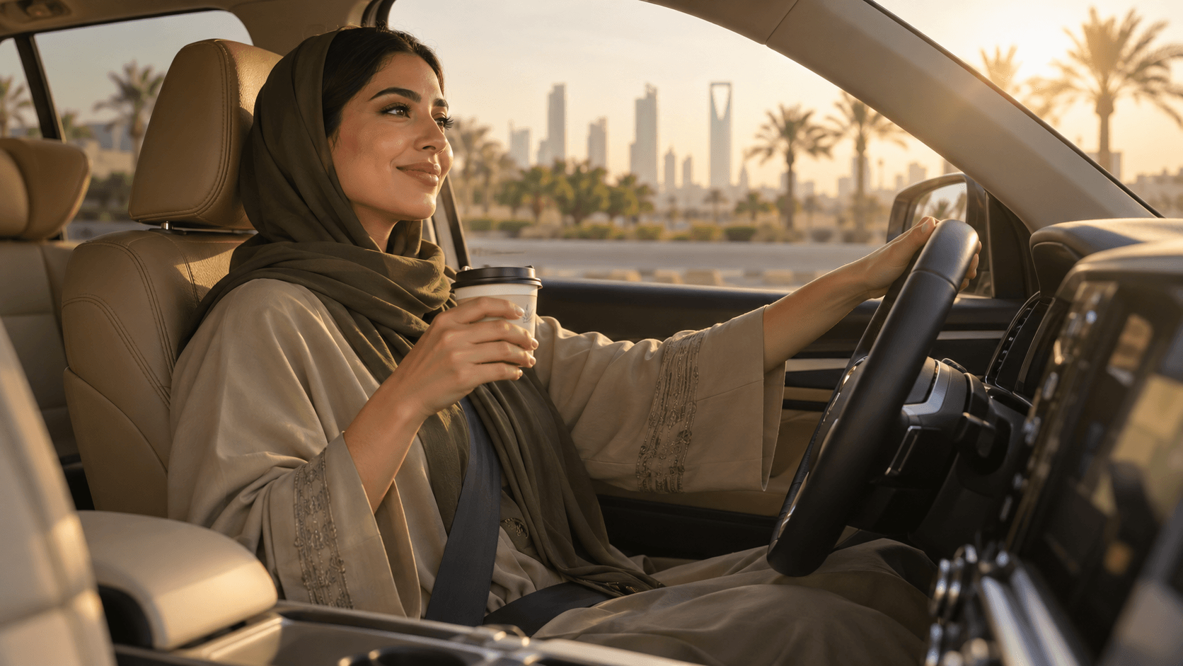 Woman enjoying a calm moment during her everyday routine