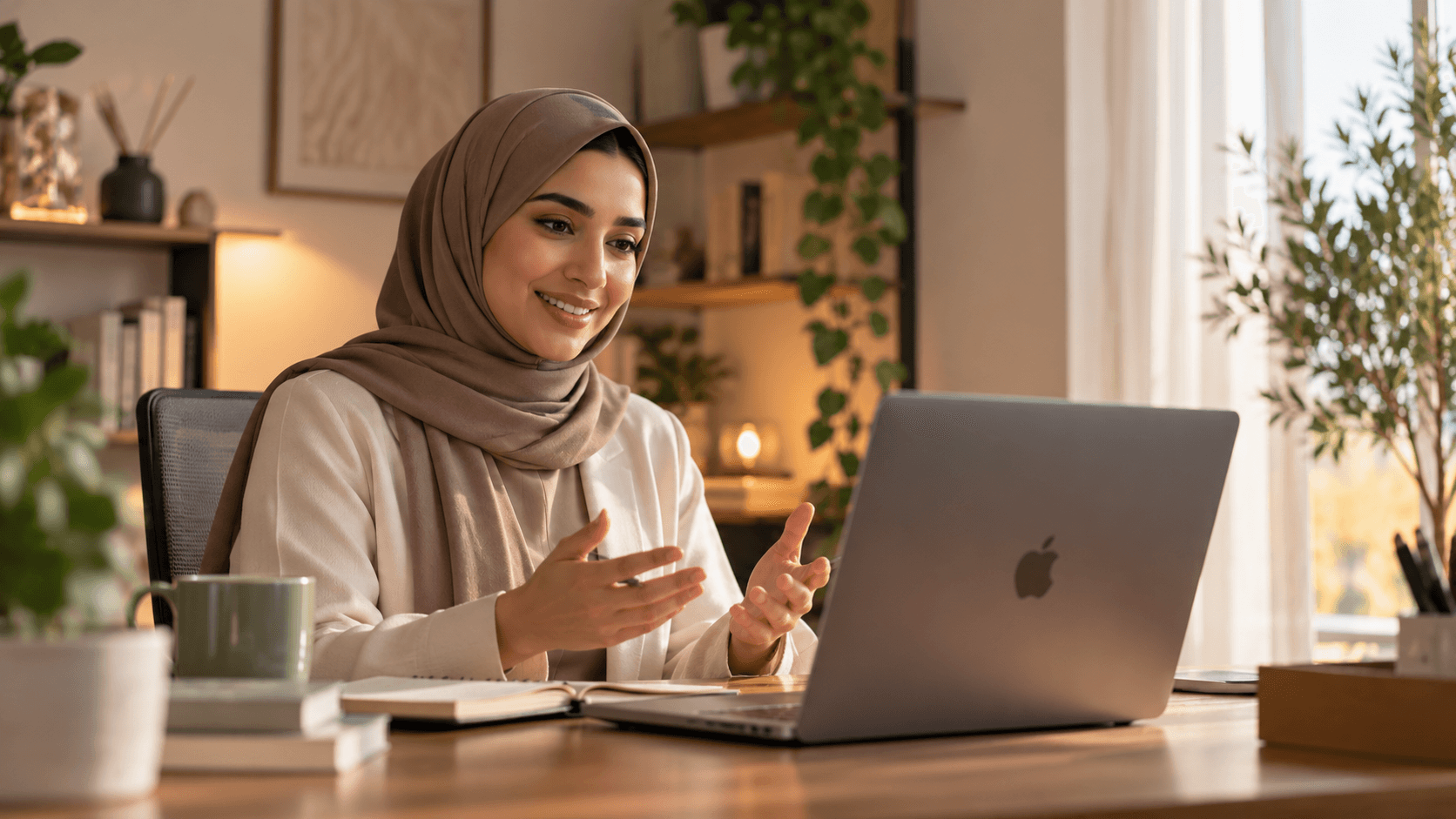 Mental health specialist providing an online consultation